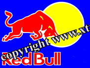Red Bull with Sun Right Facing Decal